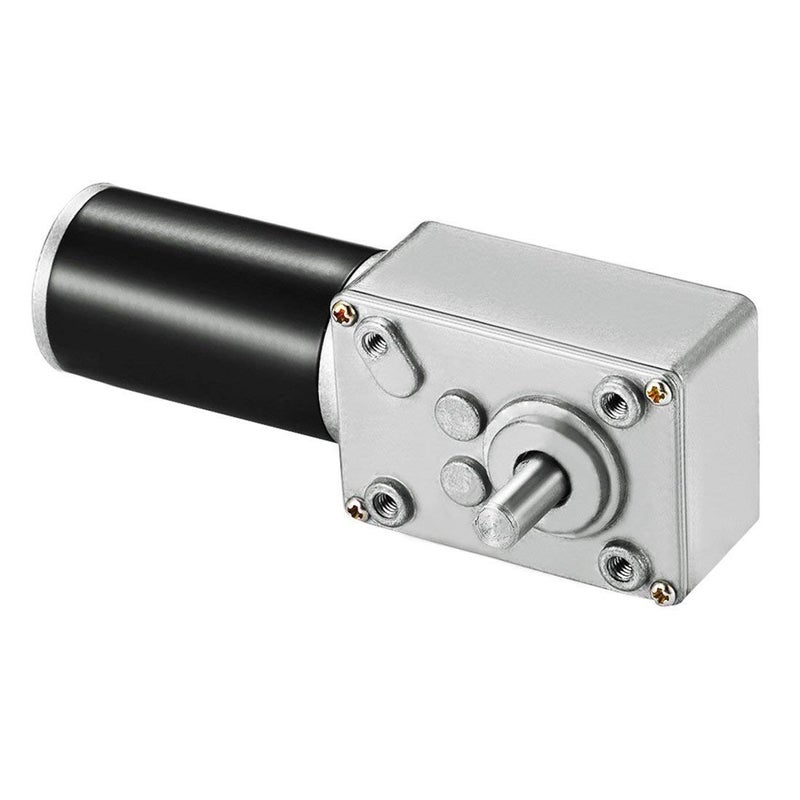 Greartisan DC 12V 250RPM 2Kg.cm 8mm Single Shaft Self-Locking Reversible Worm Gear Motor with Cable, High Torque Speed Reduction Motor, Turbine Electric Gearbox Motor - Image 1